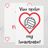 Valentijnskaart voor volleyballende kinderen in de feestdagenkaart (Voorkant / Achterkant)