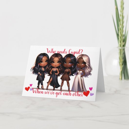Valentijnskaart voor vriendschap (Galentine's) Kaart (Voorkant)