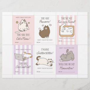 Valentijnskaarten met kat voor kinderen briefhoofd