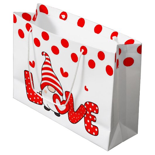 Valentijnskabouter Groot Cadeauzakje (Voorkant Gekanteld)