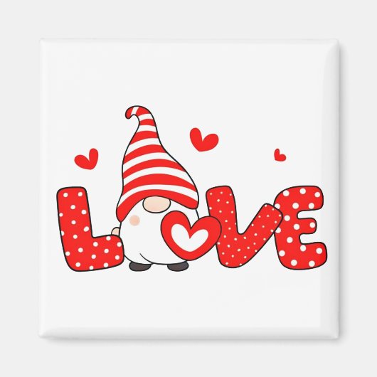 Valentijnskabouter magneet (Voorkant)