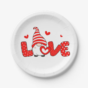 Valentijnskabouter papieren bordje