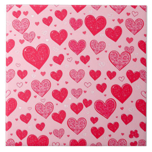 Valentijnsliefde-Valentijnsharten Tegeltje