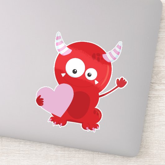 Valentijnsmonster, Lief monster, Hartjes Sticker (Detail)