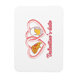 Valentijns's Datum Pizza Bier Magneet