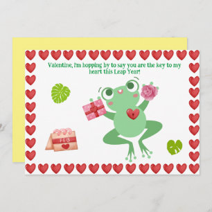 Valentijns's Frog Heart Flowers Gift Design kaart