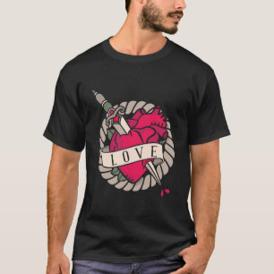 Valentijns's Heart Tatoo Design T-shirt