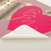 Valentijns's Hearts Dusty Pink Sherpa Deken (3/4)