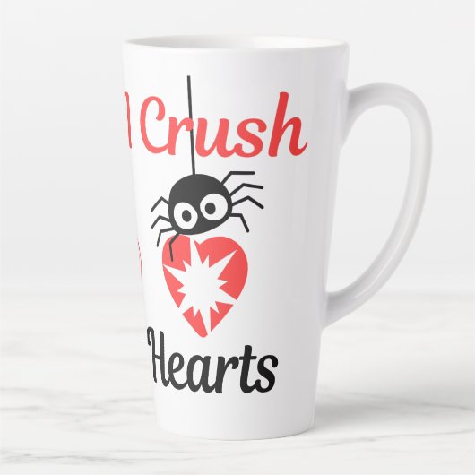 Valentijns's I Crush Hearts schattige spin | Latte Mok (Rechts)