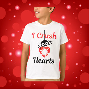Valentijns's I Crush Hearts schattige spin   T-shirt
