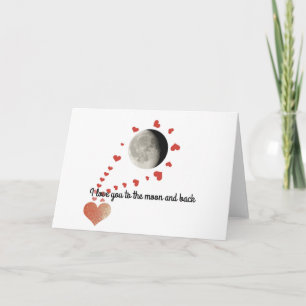 Valentijns's Kaart I Love You To The Moon en terug