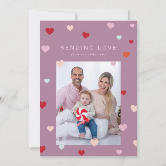 Valentijns's Kleine harten zweven Feestdagenkaart (Voorkant)