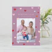 Valentijns's Kleine harten zweven Feestdagenkaart (Staand voorkant)