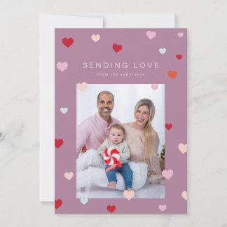 Valentijns's Kleine harten zweven Feestdagenkaart