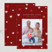 Valentijns's Kleine harten zweven Feestdagenkaart (Voorkant / Achterkant)