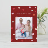 Valentijns's Kleine harten zweven Feestdagenkaart (Staand voorkant)