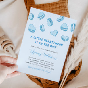 Valentijns's Little Heartthrob Blue Baby shower Kaart