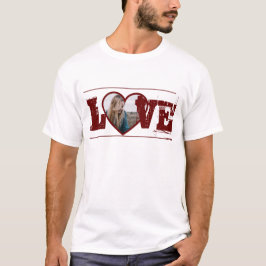 Valentijns'S LOVE Hartvormige gepersonaliseerde fo T-shirt