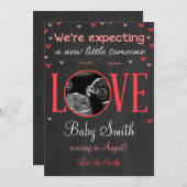 Valentijns's Love Zwangerschap Ultrasound Aankondi Feestdagenkaart (Voorkant / Achterkant)