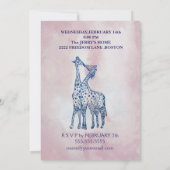 Valentijns's Party Invitation Giraffes Kunst Kaart (Achterkant)