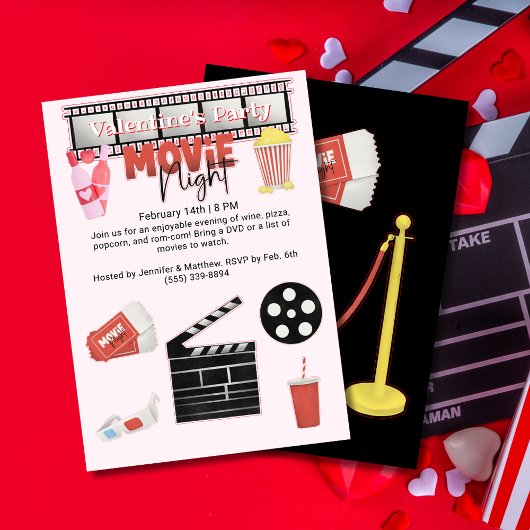 Valentijns's Party Movie Night Kaart