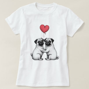 Valentijns's print met pug T-shirt