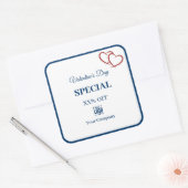 Valentijns's speciale marketing items blauw wit vierkante sticker (Envelop)