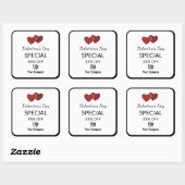 Valentijns's Speciale Marketingitems Zwart Wit Vierkante Sticker (Vel)