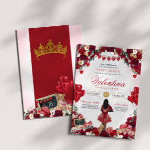 Valentijns's Thema Sweet 16 Bloemen Verjaardagsfee Kaart