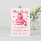 Valentijns's verjaardagsfeestje hartig kaart (Staand voorkant)