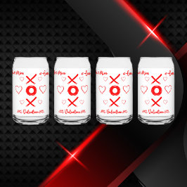 Valentijns's XOXO met Harten in Rood | Blikvorm Glas