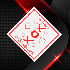 Valentijns's XOXO met Harten in Rood | Servet