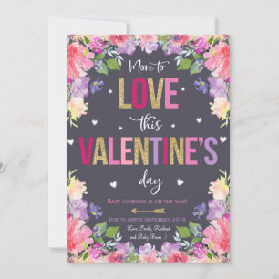Valentijns's zwangerschapsaankondiging Baby onthul Feestdagenkaart