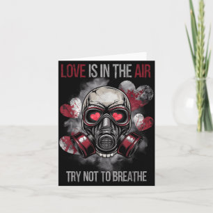 Valentijnsschedel gasmasker liefde romantiek  kaart