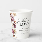 Valentijnsshower Burgundy Herfst Bruidsshower Papieren Bekers (Voorkant)