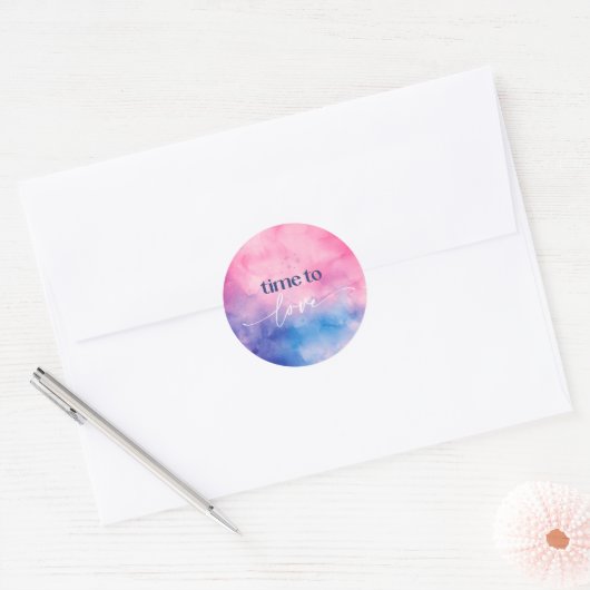 Valentijnssticker - Design Aquarelle Ronde Sticker (Envelop)