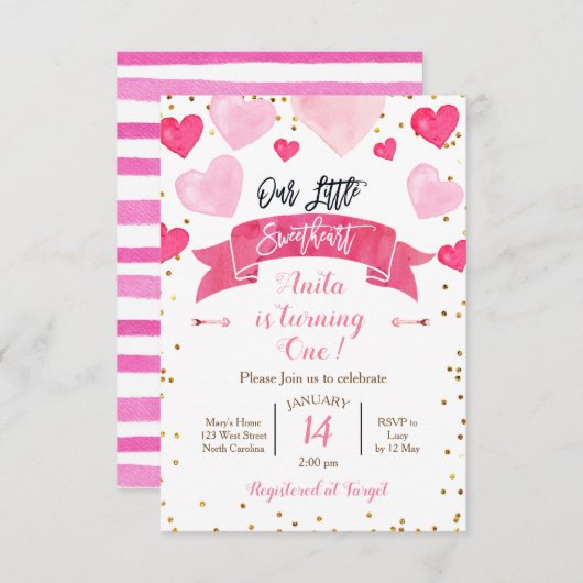 Valentijnsverjaardag Onze Kleine Schat Kaart (Voorkant / Achterkant)