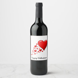 Valentijnswijnfleslabel (8,9 cm x 10,2 cm) wijn etiket