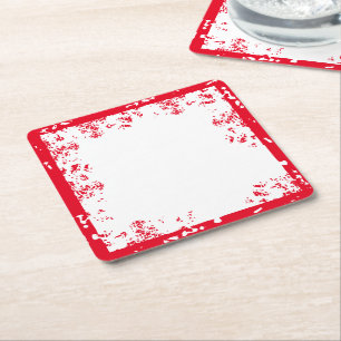 Valentijnswitte en rode Scruff-coasters Vierkante Kartonnen Onderzetter