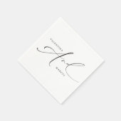 VALENTINA Chique Elegante Kalligrafie Script Bruil Servet (Hoek)