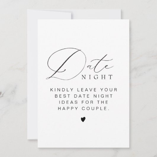 VALENTINA Elegant Minimalist Date Night Ideas Game Kaart (Voorkant)