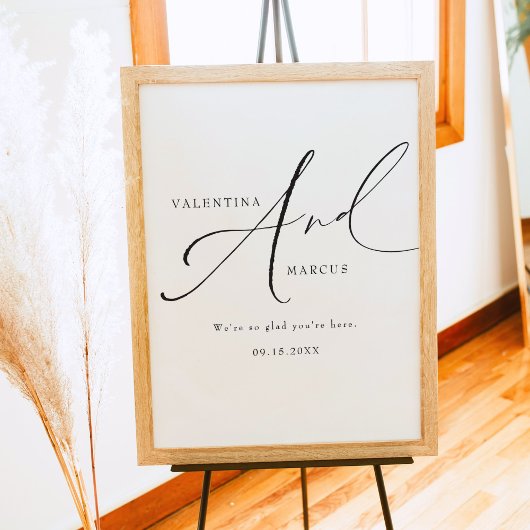 VALENTINA Elegant minimalistisch script bruiloft Poster