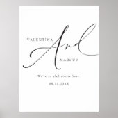 VALENTINA Elegant minimalistisch script bruiloft Poster (Voorkant)