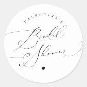 VALENTINA Elegante Minimalistische Script Bruiloft Ronde Sticker (Voorkant)