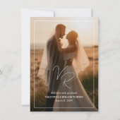 Valentina foto moderne bruiloft bedankkaart (Voorkant)