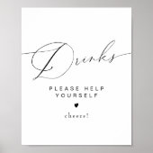 VALENTINA Modern Elegant Script Typografie Drinken Poster (Voorkant)