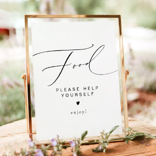 VALENTINA Modern Elegant Script Typografie Voedsel Poster