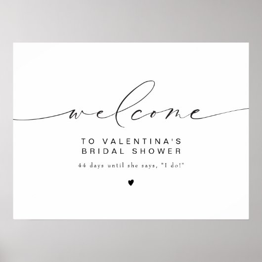 VALENTINA Modern Elegant Script Vrijgezellenfeest Poster (Voorkant)