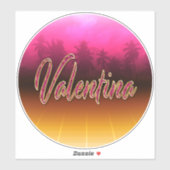 Valentina Vorname Name pink Aufkleber Sticker (Vel)