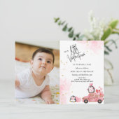 Valentina's eerste uitnodiging voor een verjaardag (Staand voorkant)